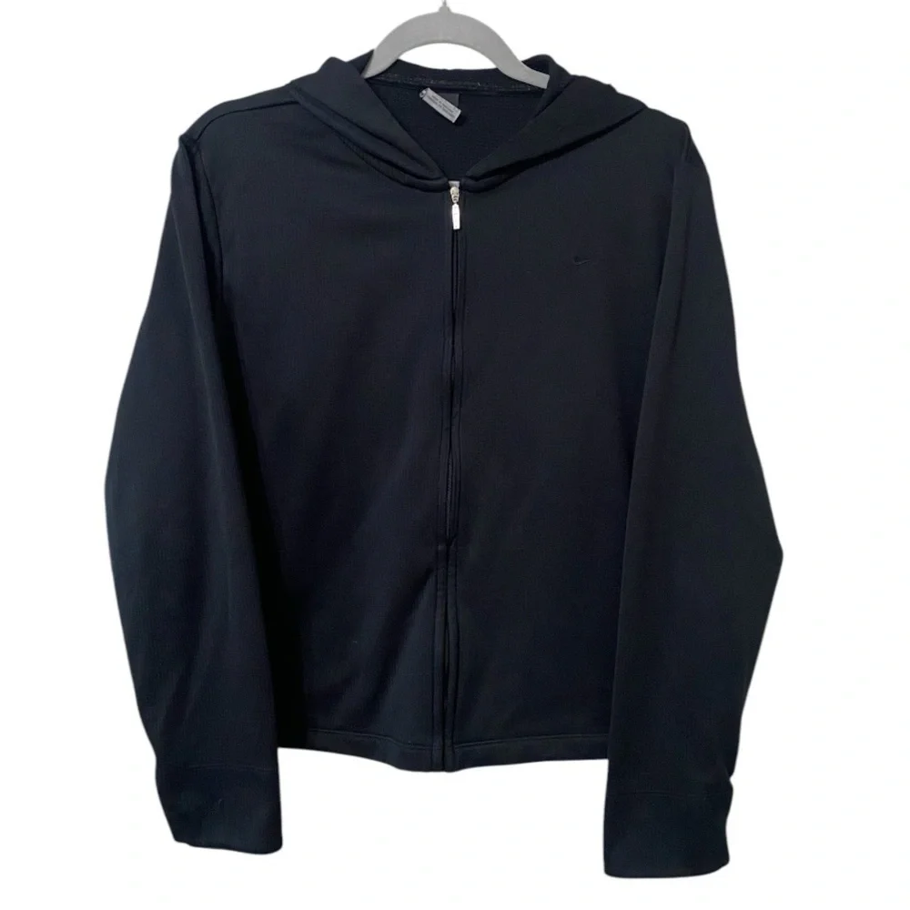 Nike Sphere Dri- Fit Black Zipper Activewear Light Jacket Cropped Hoodie